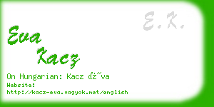 eva kacz business card